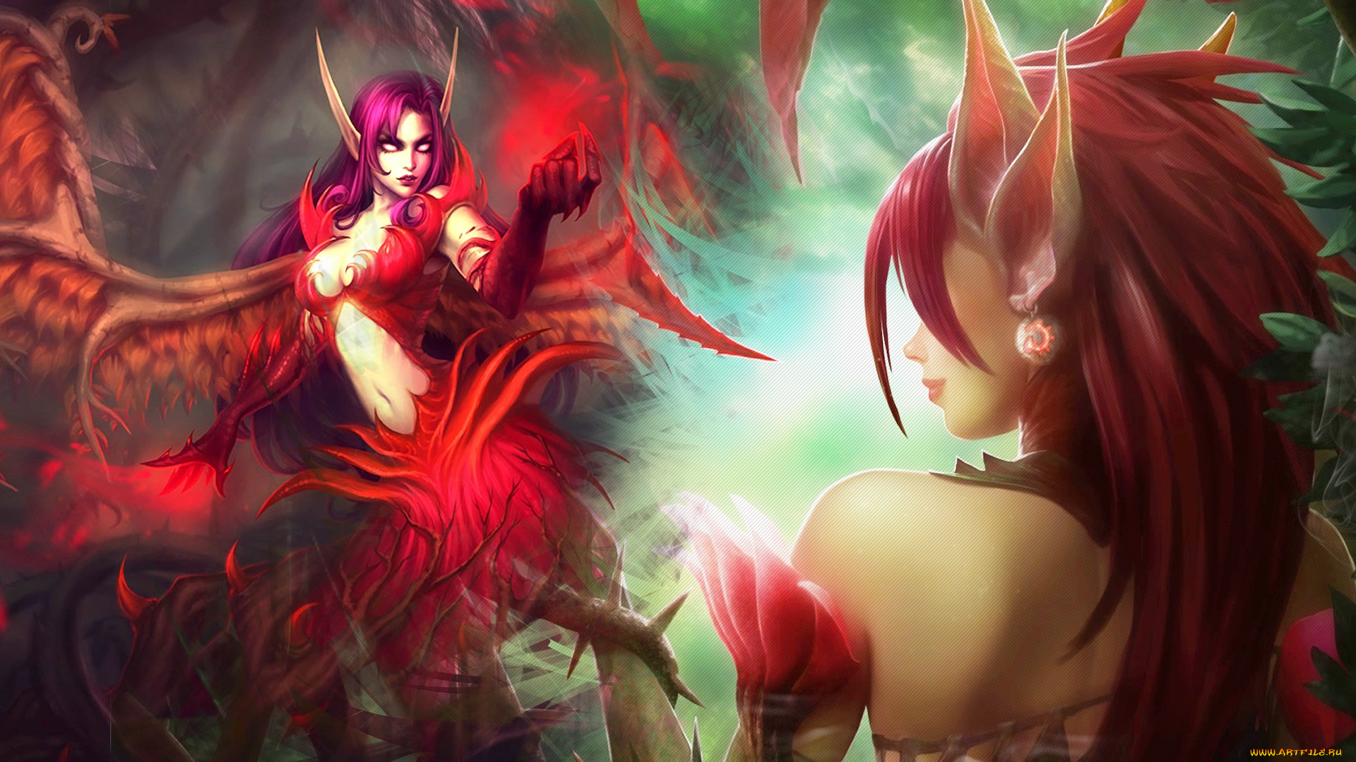 league of legends, , , zyra, fallen, angel, morgana, rise, of, the, thorns, league, legends